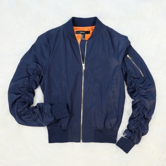 Navy Blue Bomber Jacket - Picture 2 of 4